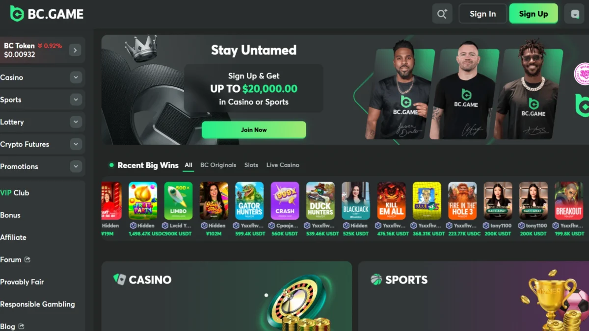 bc.game landing page