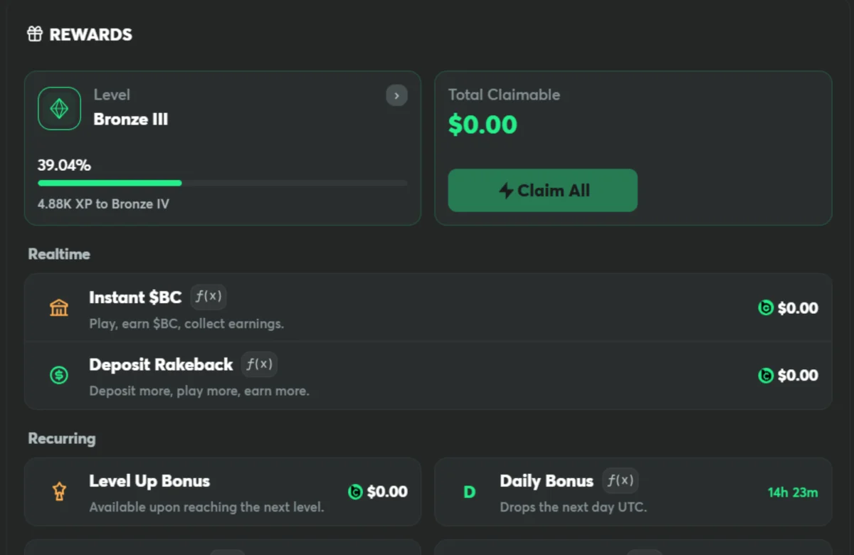 bcgame cashback vip