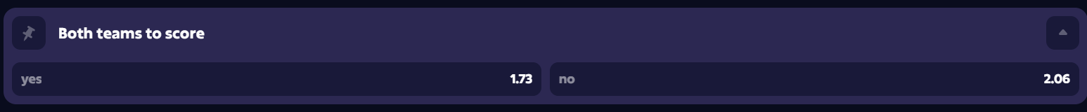 both teams to score market