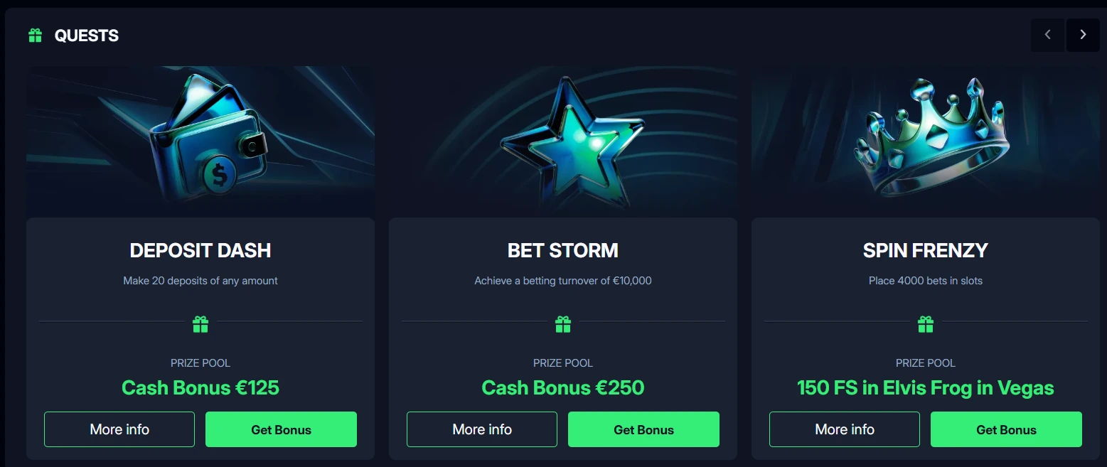 quest on onluck casino
